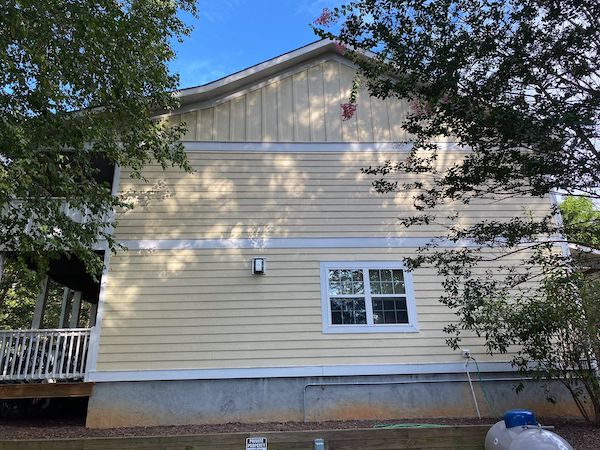 Pressure-washed home exterior